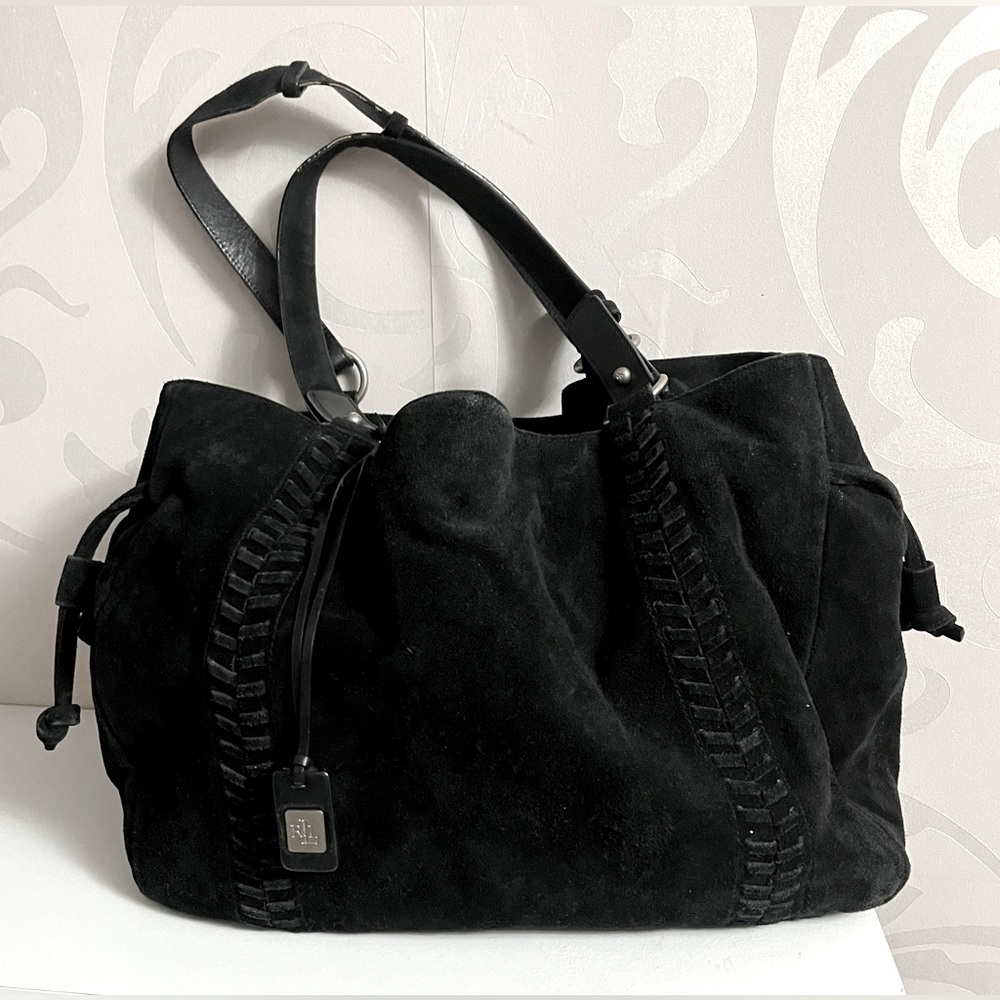 Ralph Lauren Black Suede Hobo Bag